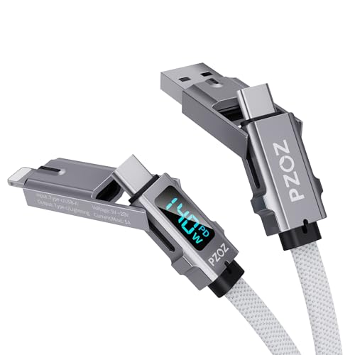 pzoz 4-in-1 USB C Fast Charging Cable with LED Display... en promo sur Amazon