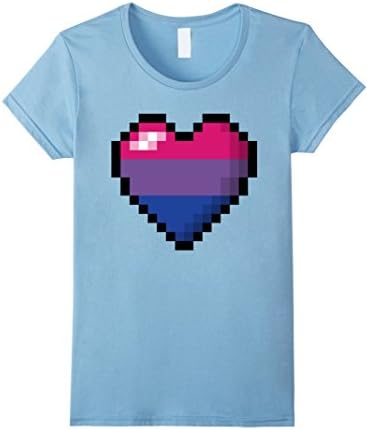 Bisexual Pixel Heart - Female XL - Baby Blue