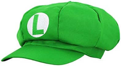 Unisex Super Mario Bros Cosplay Hat Cap Newsboy Gift (Green)