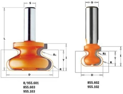 CMT ORANGE TOOLS 955.103.11 - Hw Finger Pull Router Bit S=8 D=38,1X20,7 R6, Grey/Orange, 3.81 cm (W) x 3.81 cm (L) x 5.55 cm (H) - Image 3