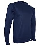 Polarmax Mid Weight Double Base Layer Men's Long Sleeve Crew Tee (Indigo, Medium)