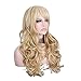 Women's 2 Tones Ombre Wig Mixed Color Bleach Blonde & Strawberry Blonde Big Wave Curl Long Natural Wavy Synthetic Hair Fabulous Curly Wigs (Bleach Blonde & Strawberry Blonde)