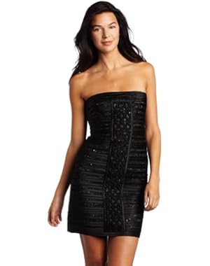 BCBGMAXAZRIA Women's Moore Strapless Dress with Center Front Trim Detail