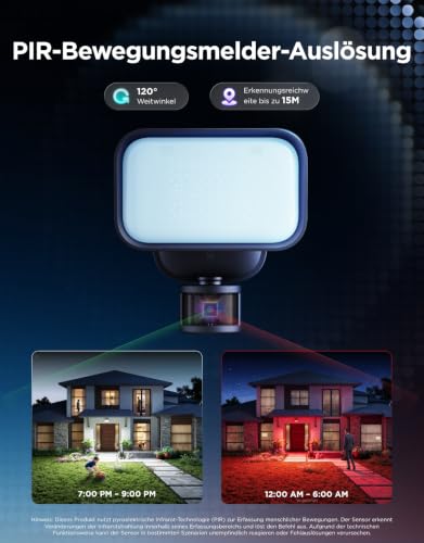 Govee Outdoor LED Spotlight, 3000 lm, 6500 K, PIR Sensor, IP65 Security Light | RGBWW Secure Floodlight, PIR 120°/15m Motion Sensor, Luminblend+ 10000K, 80+ Scenes, Alexa, Google, Matter, Garden & Balcony