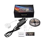 Flux Smart LED Light Strip Kit - Smartphone Controlled Color Changing Bluetooth Tape Lights for Bedroom, Kitchen Under Cabinet and TV Bias Lighting - Non Waterproof 12v, 16.4ft(5M) with Self Adhesive