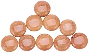 MroMax Round Wood Knobs 34 x 25mm/DxH Cabinet Furniture Kitchen Varnish Pulls Handles for Dresser Drawer Wood 25Pcs