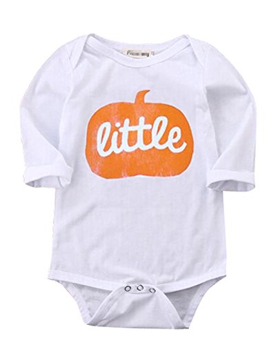 Baby Boys Girls Halloween Costume Outfit Pumpkin Face One-Piece Bodysuit Romper