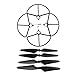 Fytoo 4PCS Protective Cover with 4PCS Propeller for HS700 HS700D Brushless Four-axis Aircraft Upgraded Accessories UAV Anti-Collision Ring (Black)