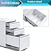 INTERGREAT 3 Drawer Filing Cabinet with Lock, White Mobile File Cabinet with Wheels, Rolling Small Metal Cabinets Under Desk for Home Office, Assembled