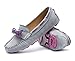 SUNROLAN Charlene Women's Faux Leather Slip-On Loafer Flats Scalloped House Moccasin Shoes