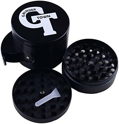 GT 2.5 Inch 4 Piece Tobacco Spice Herb Grinder (black)