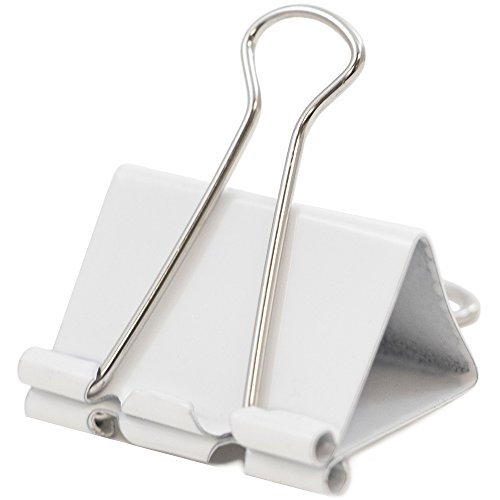 JAM PAPER Colorful Binder Clips - Large - 1 1/2 Inch (41 mm) - White ...