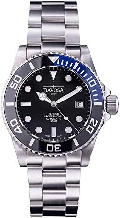 Davosa Automatic Stainless Steel Ternos Professional TT Black Face Wrist Watch