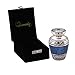 MEMORIALS 4U Mediterranean Mystic Keepsake Urn - Forever Remembered Blue Keepsake Urn with Fancy Box - Blue Token Urns - Keepsake Cremation Urn - Handcrafted Mini Urn for Ashes