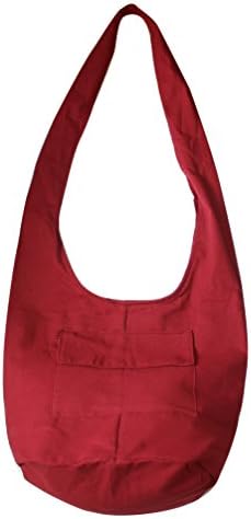 Rare Asian East Hippie Hobo Cotton Sling Cross-body Handmade Asia Thai Pattern Bag Shoulder Purse (Red)