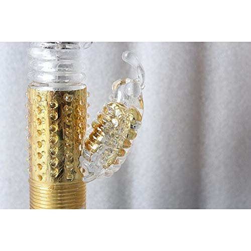 Tracy's Dog Flirt Rotating Bullet 36-frequency Thrusting Strong Powerful Vibrating G-spot Stimulation Vibrator Clit Masturbation Dildo (Golden)