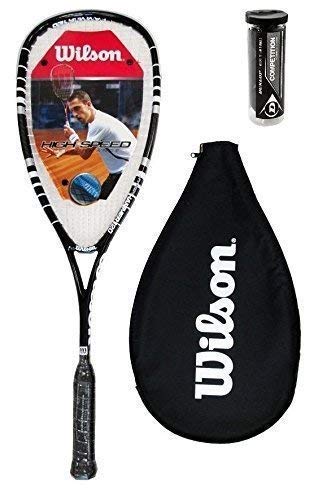 Wilson Hyper Hammer 120 Black Squash Racket + 3 Squash Balls