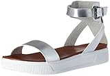 MIA Women's Ellen Flat Sandal, Silver, 6 M US