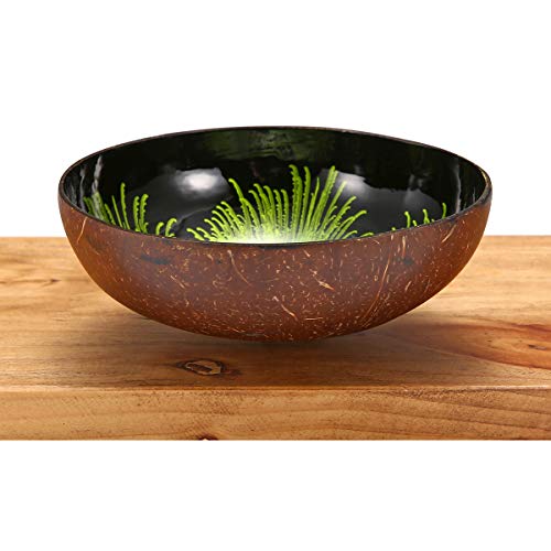 Essort Coconut Bowl, Natural Coconut Decorative Shell Handmade Unique Design for Party Home Kitchen Hotel Decoration Collection Wedding Birthday Gift Green