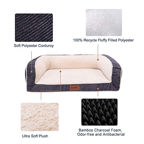 EMME Sofa Style Orthopedic Dog Beds, Deluxe Pet Couch Bed with Egg Foam