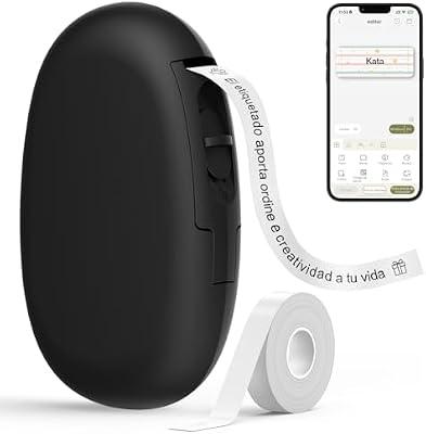 E10 Etiquetadora Bluetooth con Etiquetas Adhesivas Continuas, Negro