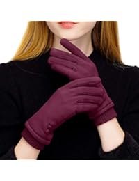 Women Winter Warm Touch Screen Phone Windproof Gloves Wear Lined Thick Gloves
