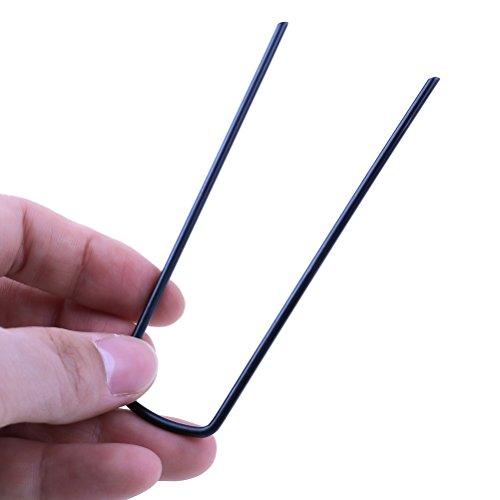 50 PCS 2.5mm Diameter U-shaped Garden Stakes, Galvanized Iron Ground Stakes/Tent Pegs/Garden Pegs/Staples Stakes Pins for Securing Garden Weed, Landscape Fabric, Ground Sheets and Fence Anchors - Thumbnail 5