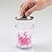 iDesign Gina Plastic Bathroom Vanity Canister with Lid for Cotton Balls, Swabs, Cosmetic Pads, Candy, 3.25