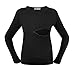 Women's Nursing Top Long Sleeve Breastfeeding Clothes Crew Neck T-Shirt Casual Tee Black (Black, L)