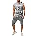Mens Summer Outfit,Tronet Men's Summer Leisure Fashion Printing Sleeveless Hoodie Vest Shorts Sports Sets