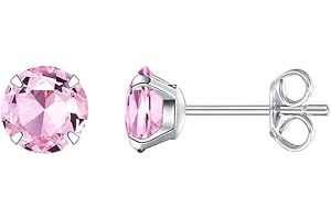 Limerencia Hypoallergenic G23 Titanium Earrings, F136 Implant Grade Pure Titanium, Suitable for Sensitive Ears with Birthstone Crystals CZ Simulated Diamonds