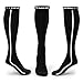 KKUP2U Compression Socks, Medical 20-30 mmHg Graduated Compression for Flight, Athletics, Travel, Nurses, Running - Boost Stamina, Circulation & Recovery - Black Gray L