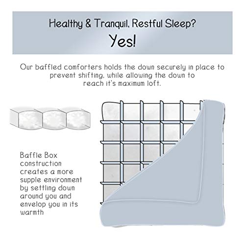 Luxurious White Goose Down Comforter King Size Duvet Insert 1200 Thread