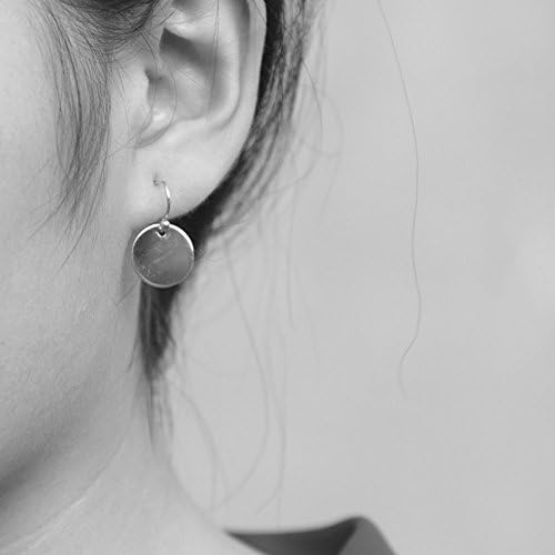 Leiothrix Minimalist Silver Disk Earrings for Women and Girls Apply to Party and Casual