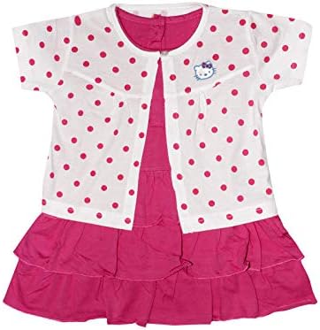 Orange and Orchid Baby Girl's Cotton a-line Knee-Length Dress
