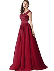 Babyonline Lace Backless Long Formal Evening Prom