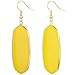 SUNYIK Women's Yellow Crystal Glass Oval Dangle Earrings Gold Plated