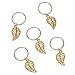 Hotop 50 Pieces Hair Braid Rings Hair Loops Clips Gold Ring Shell Leaves Star Bells Roses Butterfly Bells Pearl Pendant Rings Set, Gold
