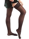 ITA-MED Sheer Thigh Highs, Compression Stockings (23-30 mmHg) Black, Small
