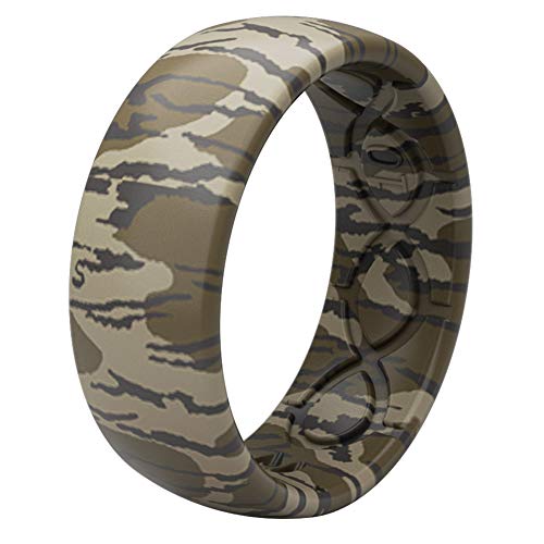 Mens Rings Camo Silicone Wedding Ring Groove Life Mossy Oak Camo
