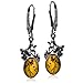 Ian and Valeri Co Amber Sterling Silver Grape Leverback Earrings