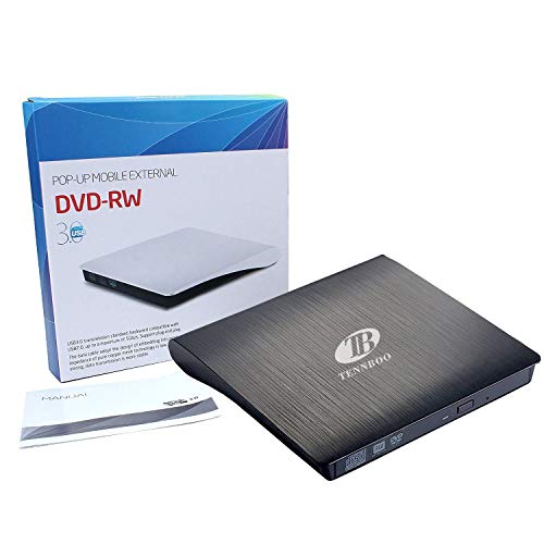 USB 3.0 External DVD CD Drive Burner,TENNBOO Portable CD/DVD-RW Burner Writer Player for Laptop Notebook PC Desktop Computer,High Speed Data Transfer Support Windows XP/Vista/7/8/2000,Mac OS