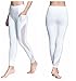 Chikool Workout Pants for Women High Waist Mesh Yoga Leggings Inner/Out Pocket White
