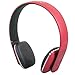 Leme EB20A Wireless Ergonomic Bluetooth 4.0 Over Ear Headphone with Built-in Mic and 12 Hour Battery, with Noise Reduction and Echo Cancellation, Perfect Headset for Gaming and Music (Red)