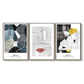 Framed Canvas Wall Art for Living Room, Bedroom Abstract Geometric Canvas Prints for Home Decoration Ready to Hanging - 16"x24"x3 Panels
