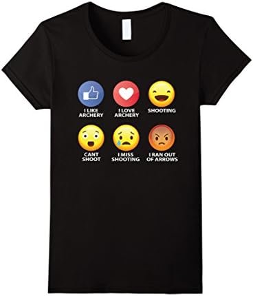 Womens Archery Emoticon Shirt Small Black