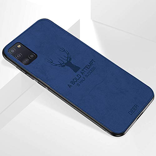 TheGiftKart Deer Series Hybrid Fabric Samsung Galaxy A31 Back Case Cover | Flexible & Shockproof | Inbuilt Anti-Slip Gri