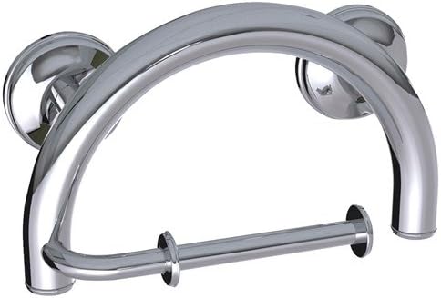 Grabcessories 61022 2-in-1 Grab Bar Toilet Paper Holder w/Grips & Free Anchors (2)