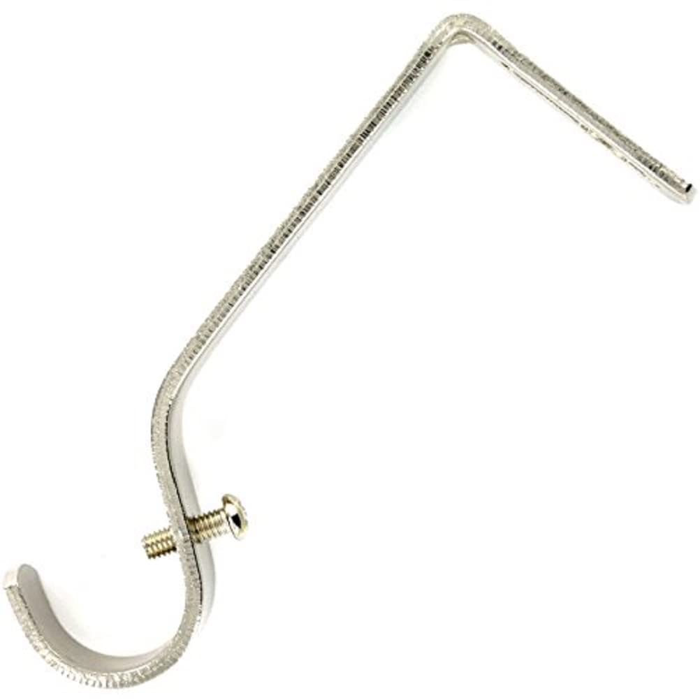 Merriway BH03237 (2 Pcs) Curtain Drapery Rod Rail Pole Wall Support Bracket with Brushed Nickel Finish for up to 28mm (1.1/8 inch) Diameter - Pack of 2 Pieces