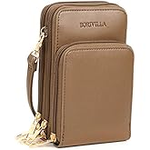Borivilla Crossbody Cellphone Purse Women Touch Screen Bag RFID Blocking Wallet Handbag Shoulder Strap